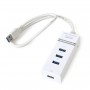 OMEGA HUB 4 PORTE USB 3.0 BIANCO