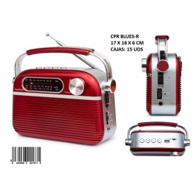 RADIO VINTAGE BLUES ROSSO/SILVER