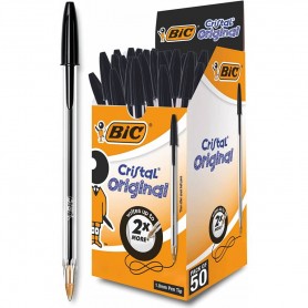 PENNE BIC  CRISTAL MEDIUM NERE CF.50