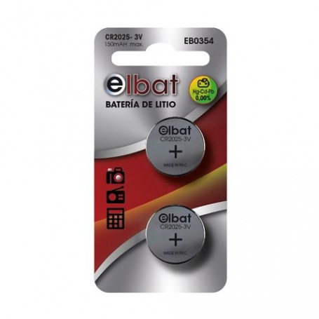 ELBAT CR2025 3V CONF.DA 2 BATT A BOTTONE