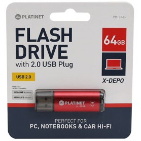 PLATINET PENDRIVE USB 2.0 64GB RED