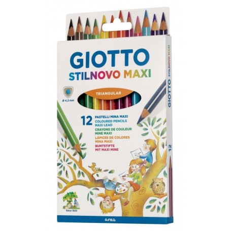 PASTELLI GIOTTO AST. 12PZ STILNOVO MAXI