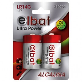 ELBAT CONF. DA 2 BATTERIE ALCALINE LR14C