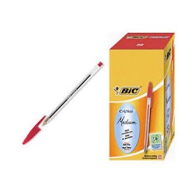 PENNE BIC CRISTAL MEDIUM ROSSO CF.50