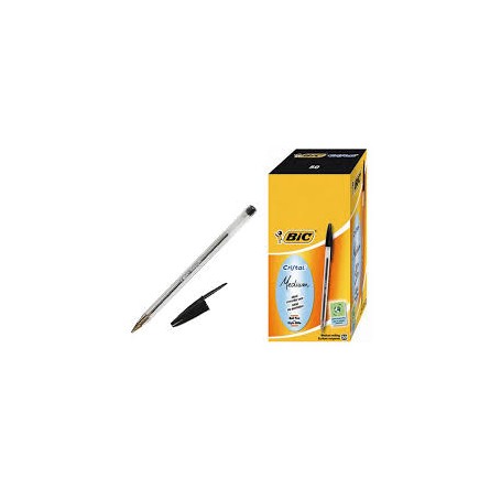 PENNE BIC CRISTAL MEDIUM NERA CF.50