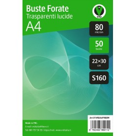 BUSTE FORATE A4 TRASPARENTI LUCIDE CF50