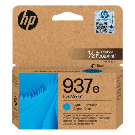HP 937E  ORIGINALE CIANO - 4S6W6NE