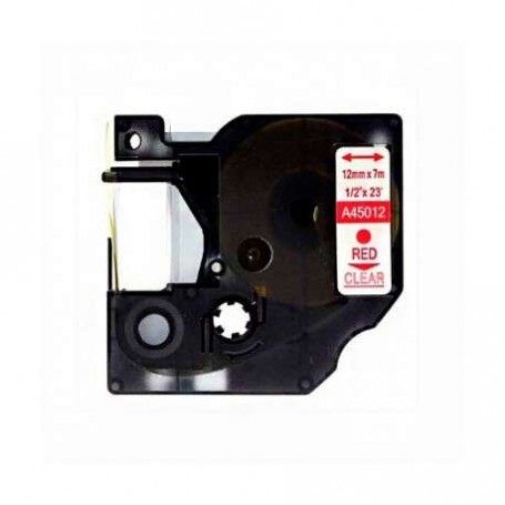 DYMO D1 45012 ROSSO SU TRASPARENTE COMP.