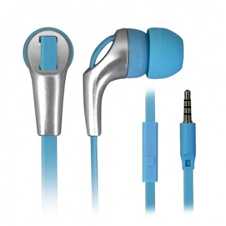 AURICOLARI IN-EAR CON MICROFONO AZZURRO