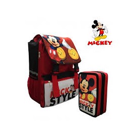 SET ZAINO +PLUMIER 3 ZIP MICKEY