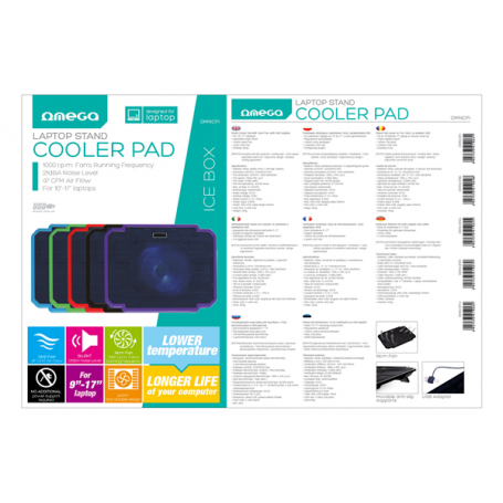 OMEGA LAPTOP COOLER PAD BLU