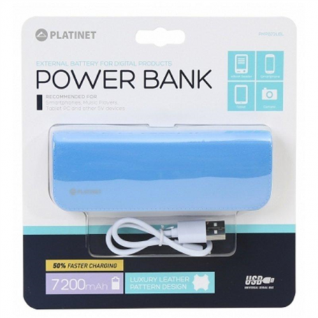 POWER BANK ( IN PELLE BLU ) 2600MAH BLU