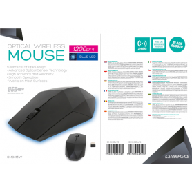 MOUSE OMEGA WIRELESS 1200DPI GREY DIAMON