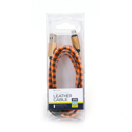 CAVO IN PELLE 1M IPHONE ORANGE/BK