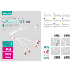 OMEGA USB CHARGING CABLE KIT 4 IN 1 USB