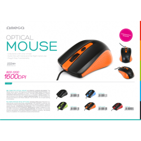 MOUSE OMEGA OPTICAL 800/1200/1600DPI RED