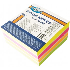 STICK NOTES 75X75MM 400SH 5 COLORI