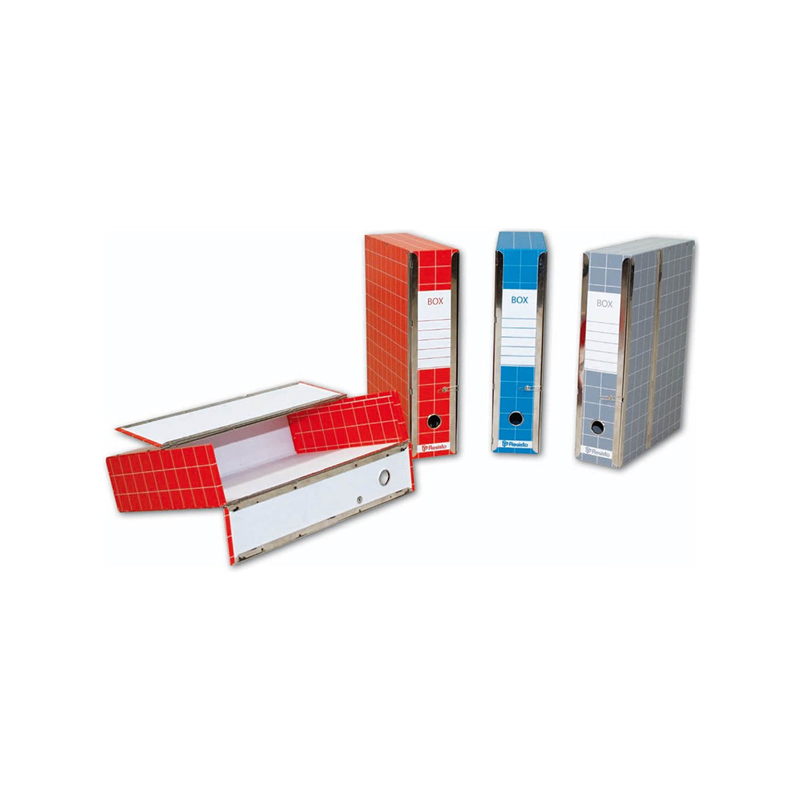 Scatola Archivio Blu Resisto - 37,5x29,5x9cm | In Cartone Resistente Con Cerniere Metalliche - Foto 3