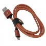 MICRO USB LEATHER CABLE 1MT BROWN 2.4A