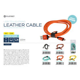 MICRO USB LEATHER CABLE 1MT GREEN 2.4A