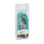 MICRO USB LEATHER CABLE 1MT GREEN 2.4A