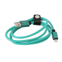 MICRO USB LEATHER CABLE 1MT GREEN 2.4A