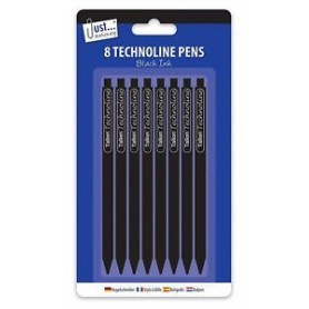 PENNE A SCATTO 8 PZ TECHNOLINE PENS NERE