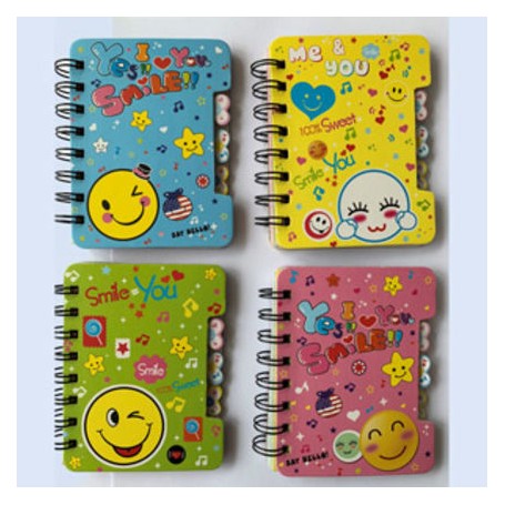 NOTE BOOK 120X92MM 50SH SPIRAL SMILE