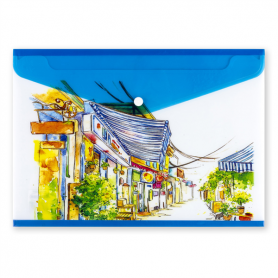 BUSTE CON BOTTONE PLASTICA A4 0.18MM