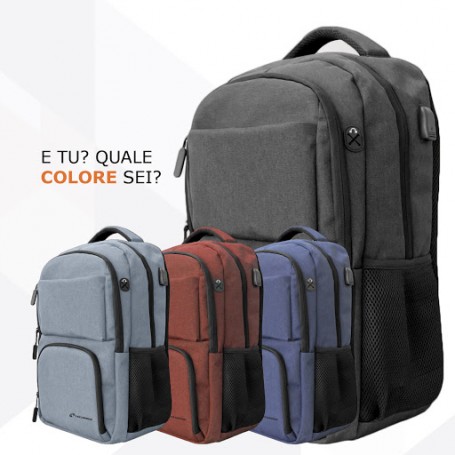 TECHMADE ZAINO TECHBAG-O-RED ROSSO