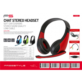 FREESTYLE HI-FI HEADSET+MIC+ADAPT 2.1 BL