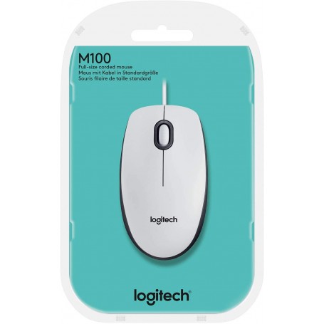 LOGITECH MOUSE OTTICO M100 USB BIANCO