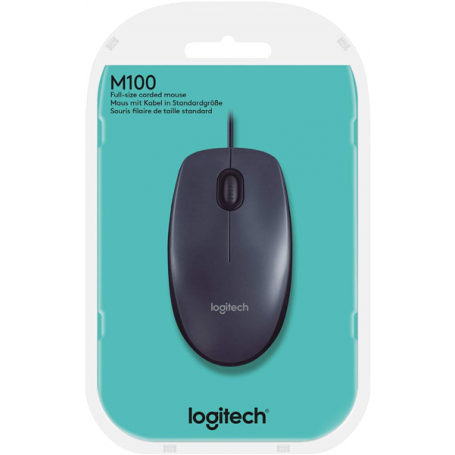 LOGITECH MOUSE OTTICO M100 USB NERO