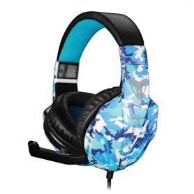 TECHMADE CUFFIE GAMING CAMOUFLAGE BLU
