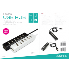 OMEGA USB 2.0 HUB 7 PORT WHITE