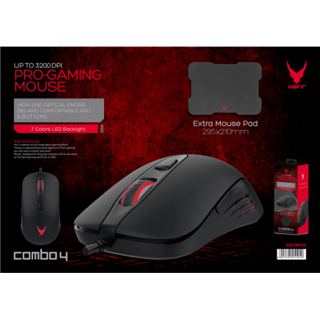 VARR GAMING SET LED MOUSE+PAD 3200DPI