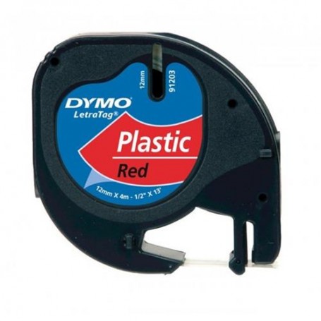 DYMO LETRATAG 12X4MT NERO SU ROSSO