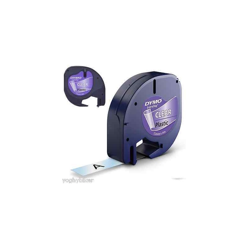 Nastro Etichette Dymo LetraTag - Rotolo Trasparente 12mm X 4m, Stampa Nera, Per Etichettatrice - Foto 10