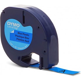 DYMO LETRATAG 12X4MT NERO SU BLU