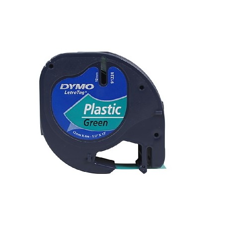 DYMO LETRATAG 12X4MT NERO SU VERDE