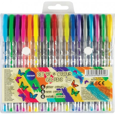 PENNE GEL 18 COLORI ASSORTITI 1.0MM